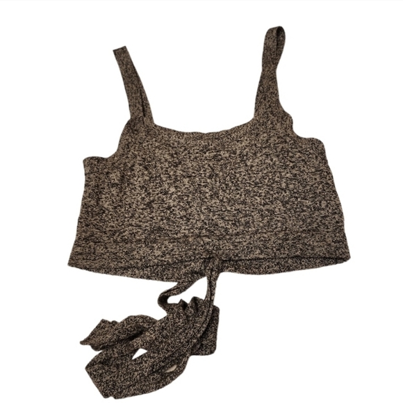 Aerie Heather Gray Knit Tank Top With Wrap Waist Tie Size M - Picture 6 of 11